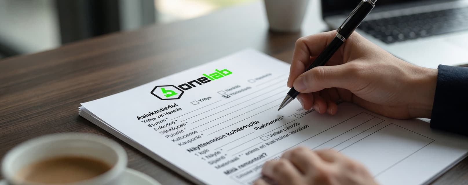 Asbestinäytteen tilauslomake – OneLab